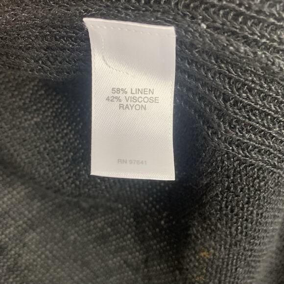 J. Jill Sweater‎ Women Small Linen Blend Long Black Neutral Duster Open Cardigan - Picture 5 of 6